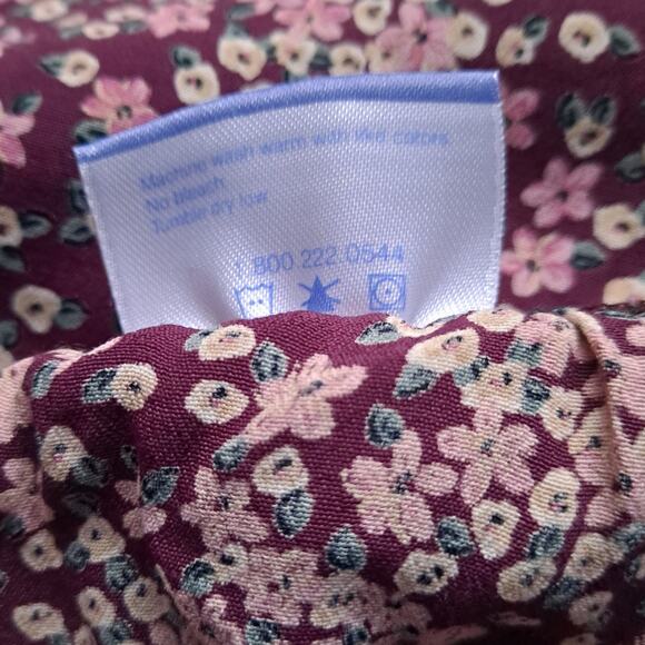 Hanna Andersson Floral Print Skirt Pull On Midi A-Line Purple Womens Size Large - Picture 7 of 7